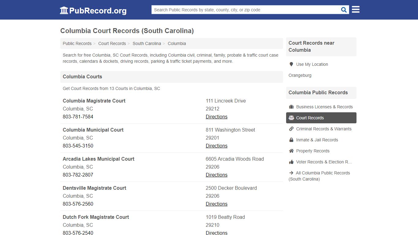 Free Columbia Court Records (South Carolina Court Records)